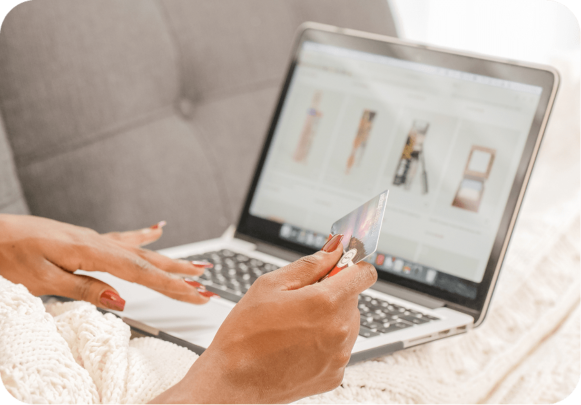 Woman shopping online